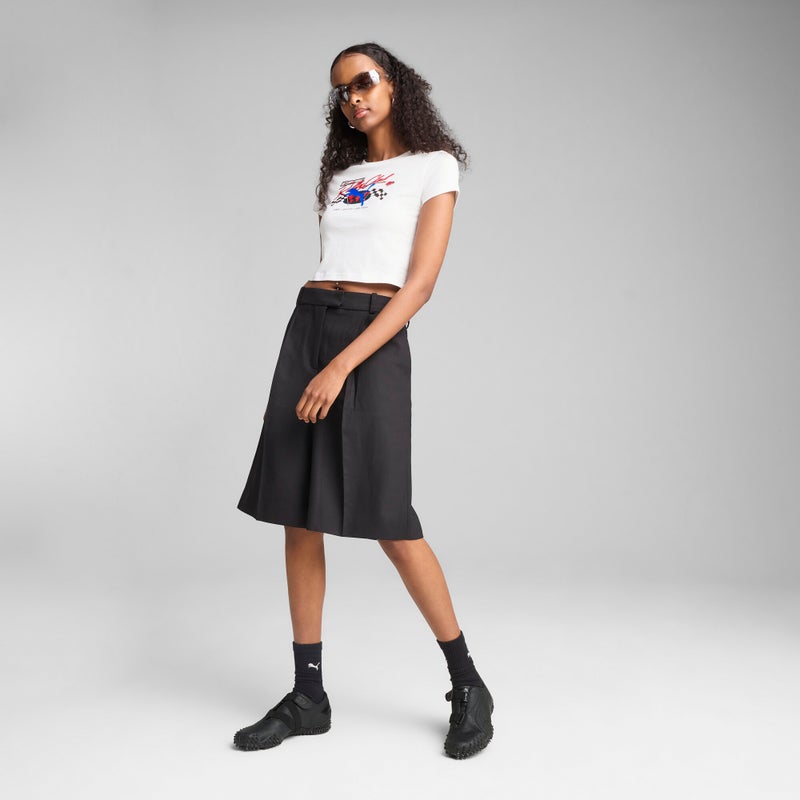 PUMA GRAPHICS Moto Baby Womens White T-Shirt - Image 3